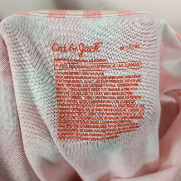 Cat & Jack Pink & White Plaid Gingham Sleeveless Girls Summer Dress Size M 7/8 - Picture 4 of 5